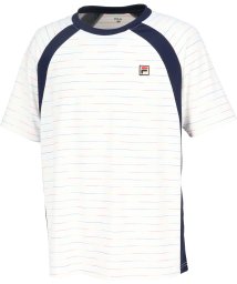 FILA（ZETT Mens）(フィラ（ゼット　メンズ）)/【テニス】レインボーボーダー クルーネックシャツ メンズ/ホワイト