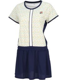 FILA（ZETT Ladies）(フィラ（ゼット　レディース）)/【テニス】ミックスニットプリント ラウンドネック 切替ワンピース レディース/ホワイト