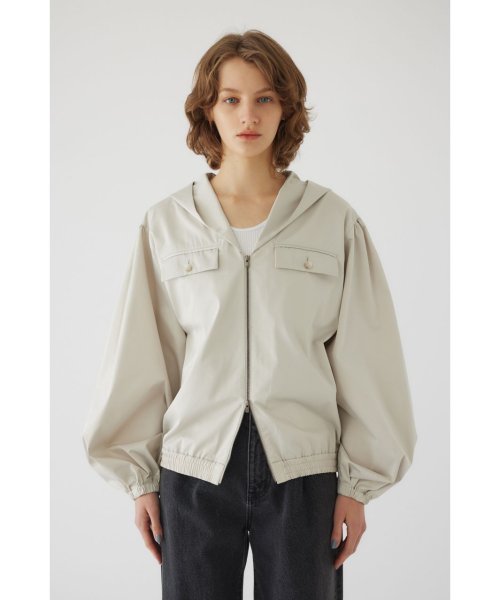 Shirring gather hoodie gather