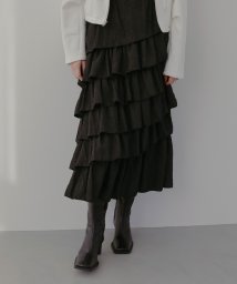 MIELI INVARIANT(ミエリ インヴァリアント)/Wrinkle Tiered Skirt/ブラック