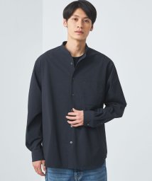 green label relaxing(グリーンレーベルリラクシング)/FREELITCH ジャストルーズ バンドカラー シャツ －2WAYストレッチ・防シワ・吸水速乾－/NAVY