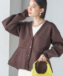 SHIPS WOMEN(シップス　ウィメン)/* 〈手洗い可能〉ラメ ペプラム バナナ スリーブ カーディガン 24SS ◇/ブラウン