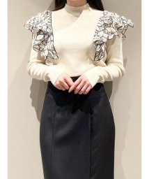 SNIDEL(スナイデル)/ジャガードドッキングニットTOPS/BLK