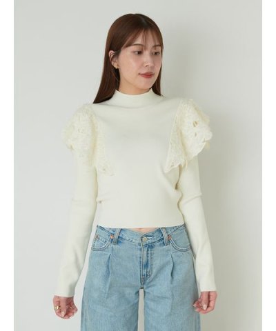 ジャガードドッキングニットTOPS