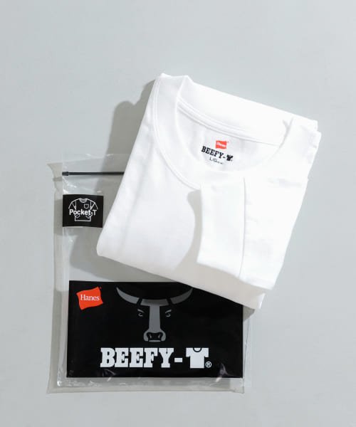 ITEMS URBANRESEARCH(アイテムズアーバンリサーチ（メンズ）)/Hanes　BEEFY Long－Sleeve Pocket T－shirts/WHT