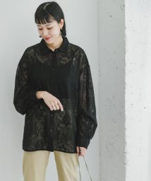 ITEMS URBANRESEARCH(アイテムズ アーバンリサーチ（レディース）)/レースビッグシャツ/BLK