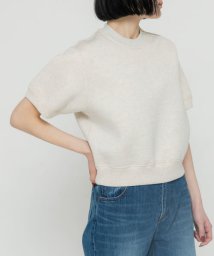 URBAN RESEARCH DOORS(アーバンリサーチドアーズ)/unfil　double faced cropped half－sleeve top/OATMEAL