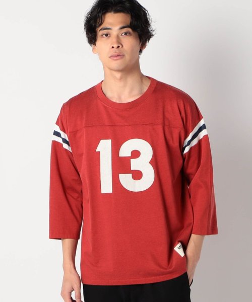 Grand PARK(グランドパーク)/Collegiate Pacific(カレッジエイト パシフィック)7分袖フットボールＴシャツ/01レッド