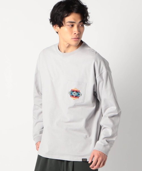 Grand PARK(グランドパーク)/PENDLETON  EMBROIDERYロングスリーブTシャツ/19ライトグレー