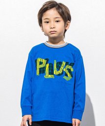 WASK(ワスク)/天竺チェックパッチロゴTシャツ(100~160cm)/ブルー