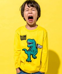WASK(ワスク)/恐竜サガラワッペン天竺Tシャツ(100~160cm)/イエロー