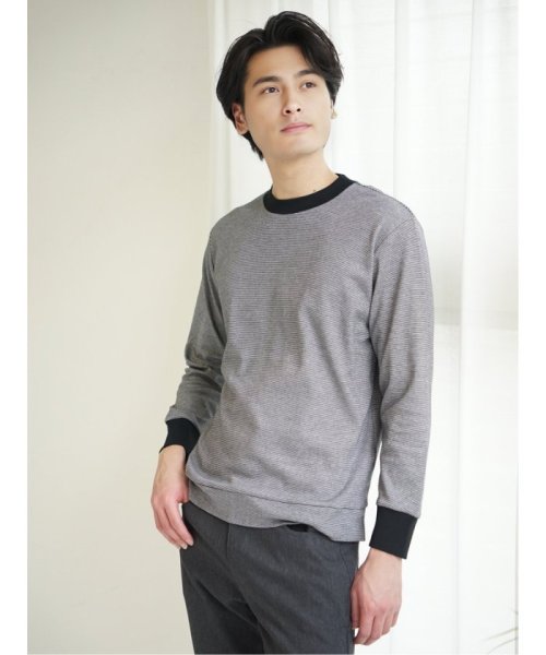 TAKA-Q(タカキュー)/【DRESS T－SHIRT】綿ストレッチ クルーネック長袖Tシャツ メンズ Tシャツ カットソー カジュアル インナー ビジネス ギフト プレゼント/ホワイト系1