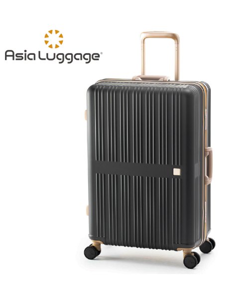 ASIA LUGGAGE(アジアラゲージ)/アジアラゲージ ドリームライト 64L Mサイズ スーツケース フレームタイム Dream Light ALI－099－24/ブラック系1