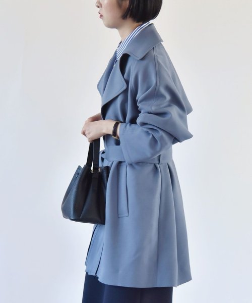 quaranciel:〈洗濯機可能〉ダブルクロス ハーフ トレンチ ジャケット コート C1447179758(11011円)