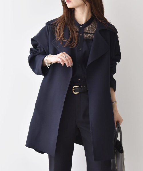 quaranciel:〈洗濯機可能〉ダブルクロス ハーフ トレンチ ジャケット コート C1447179758(11011円)