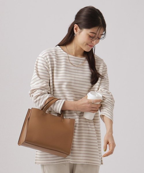 SHOO・LA・RUE(シューラルー)/【体型カバー/SHOO WARM】裏起毛リップルゆるトップス/グレージュ（350）