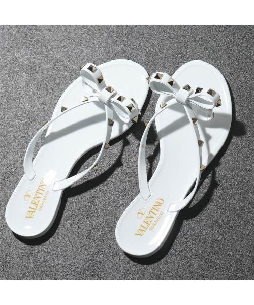 セール】VALENTINO サンダル S0552 PVS ロックスタッズ リボン 