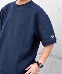 SHIPS any MEN(シップス　エニィ　メン)/【SHIPS any別注】Champion: 1トーン ロゴ ライト スウェット Tシャツ◇/ネイビー