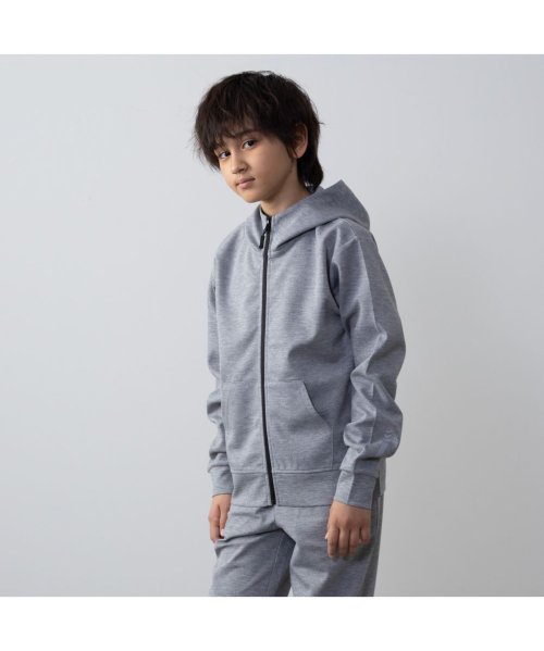 MAC HOUSE(kid's)(マックハウス（キッズ）)/NAVY ネイビー ポンチ素材 ストレッチジップパーカー 412304MH/グレー