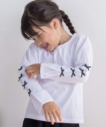 BeBe Petits Pois Vert/リボンマトンスリーブ長袖Tシャツ(95~150cm)/505869641