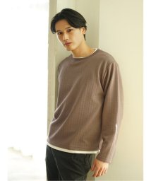 m.f.editorial/ふくれヘリンボン フェイククルーネック長袖Tシャツ メンズ Tシャツ カットソー カジュアル インナー ビジネス ギフト プレゼント/505869962