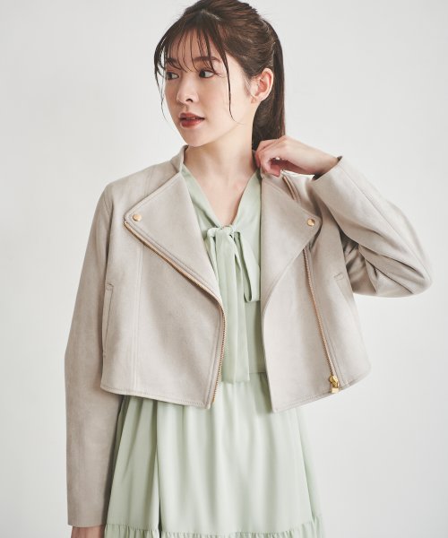 ノーカラーライダースジャケット Q1407263419(10725円)