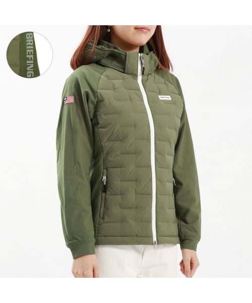 日本正規品 ブリーフィング ゴルフ ウェア 冬 秋 BRIEFING GOLF ダウンジャケット ショート フード付き 防寒 軽量 細身 BRG233W40 