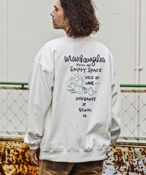 Mark Gonzales(Mark Gonzales)/MARK GONZALES ARTWORK COLLECTION(マーク ゴンザレス)バックプリントクルーネックプルオーバー/3type/5colors/ホワイト系2