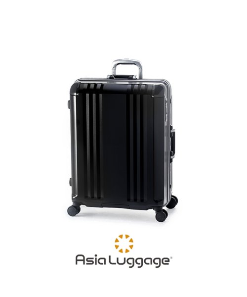 ASIA LUGGAGE(アジアラゲージ)/アジアラゲージ デカかるEdge スーツケース Lサイズ 73L フレームタイプ ストッパー付き 大容量 大型 軽量 A.L.I ALI－070R－24/ブラック