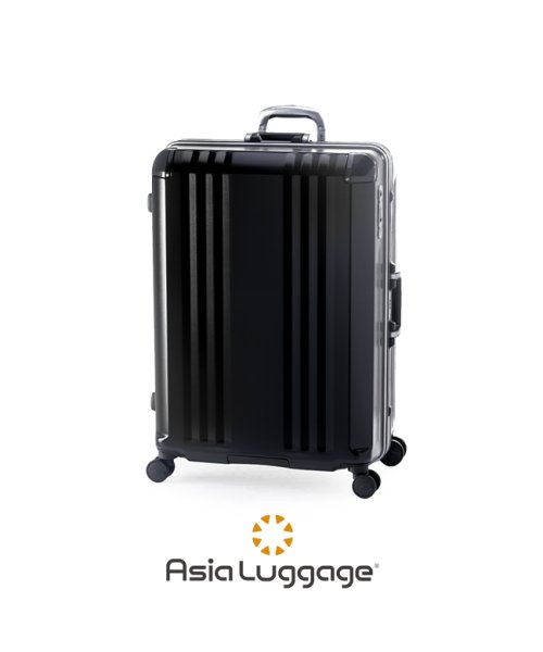 ASIA LUGGAGE(アジアラゲージ)/アジアラゲージ デカかるEdge スーツケース Lサイズ 96L 受託無料 大容量 大型 フレームタイプ ストッパー付き A.L.I ALI－070R－28/ブラック