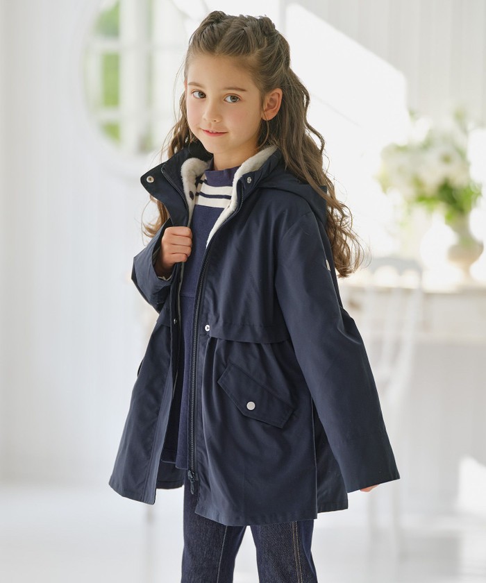 2024-25 秋冬新作  希少✨ AIGLE エーグル ダッフルコート 切替 ロング ネイビー ジャケット・アウター