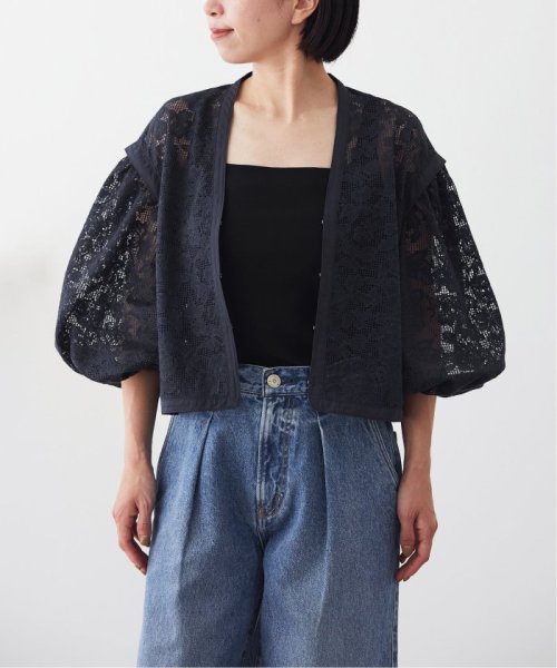 コットンレース ノーカラージャケット VERMEIL par