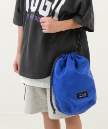devirock(デビロック)/親子で使える 巾着型 3WAYショルダーバッグ 子供服 キッズ 男の子 女の子 バッグ ショルダーバッグ /ブルー