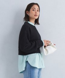 green label relaxing(グリーンレーベルリラクシング)/クロップド ニット プルオーバー －ウォッシャブル－/NAVY