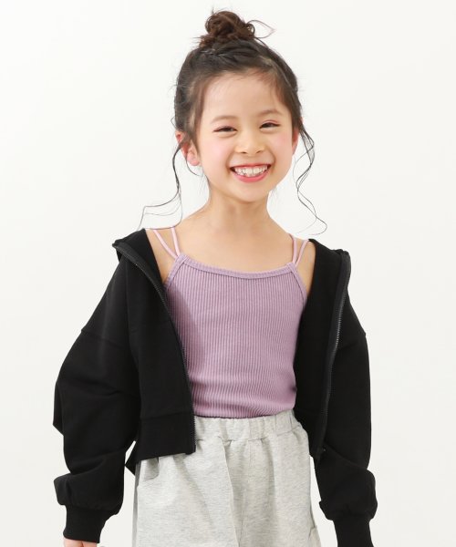 devirock(デビロック)/リブキャミソール(140cm以上カップ付き) 子供服 キッズ 女の子 トップス タンクトップ キャミソール ノースリーブ /ラベンダー