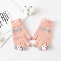 BACKYARD FAMILY(バックヤードファミリー)/手袋 ふわふわ 防寒 かわいい ysgl5333/ピンク