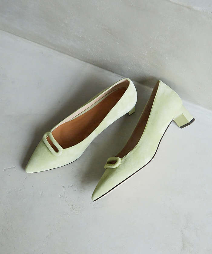 AuBANNISTER オーバルモチーフパンプス ライム 39 AuBANNISTER オーバルモチーフパンプス ライム 39