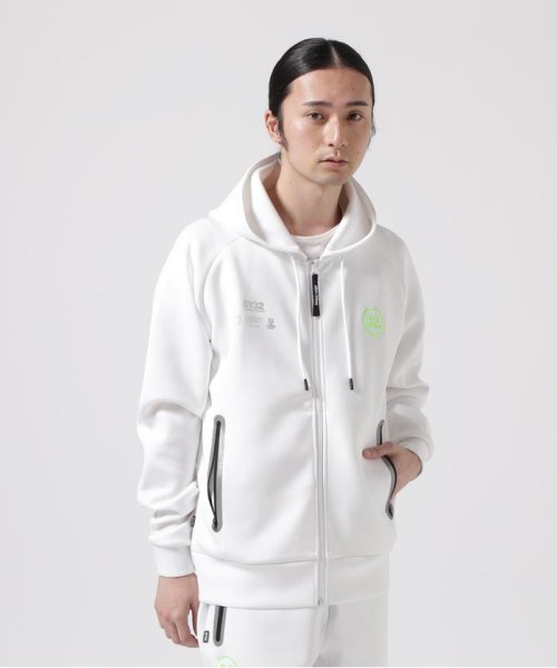 RoyalFlash(ロイヤルフラッシュ)/SY32 by SWEETYEARS/DOUBLE KNIT LOGO ZIP HOODIE/ホワイト