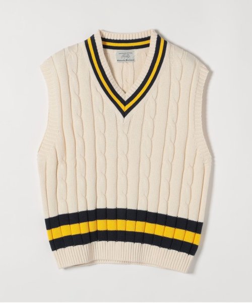 SHIPS any WOMEN(シップス　エニィ　ウィメン)/Oldderby Knitwear: コットン クリケット ニット ベスト/イエロー