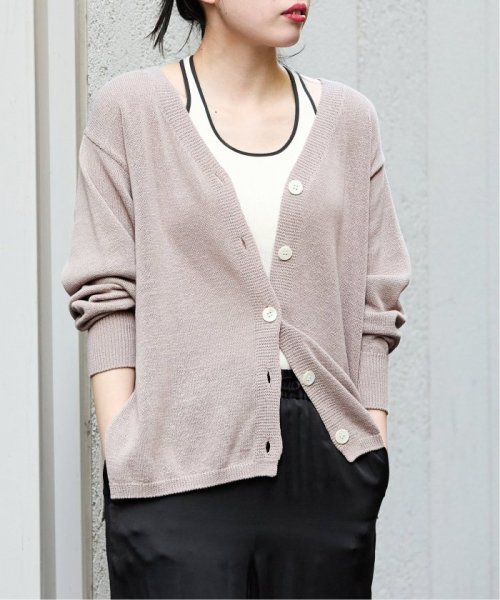 コットンナイロンテープヤーンカーディガン イエロー ベージュ 1/19 2/20 色あせ