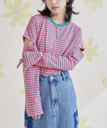 miette/スリットスリーブボーダーロンT/505873388