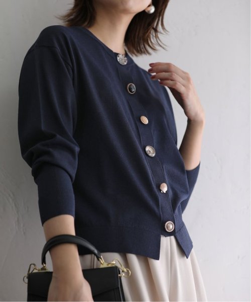 La Totalite(ラ　トータリテ)/【TORRAZZO DONNA/トラッゾドンナ】shell bijou cardigan/ネイビー