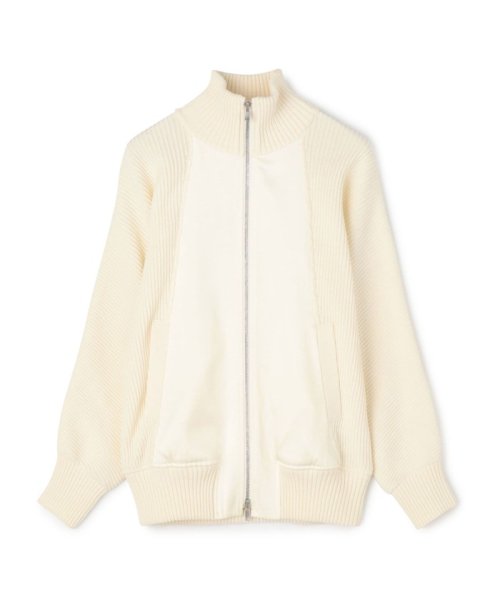 コットンポリエステルコイルヤーンコンビ ジップアップブルゾン 
