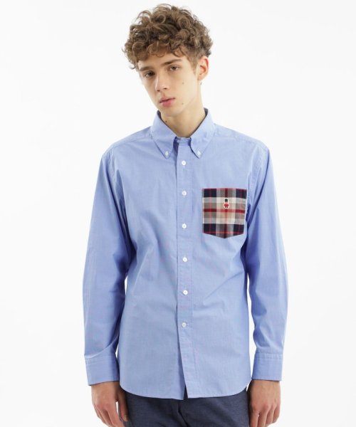 バッキンガムベア 長袖ボタンダウンシャツ 無地/チェック バッキンガムベア
