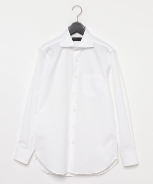 D'URBAN/ホワイトジオメトリックドビードレスシャツ(ワイドカラー)/505823900