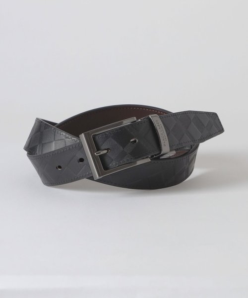 エンボスクレストブリッジチェックリバーシブルベルト 