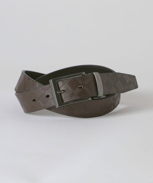 エンボスクレストブリッジチェックリバーシブルベルト 