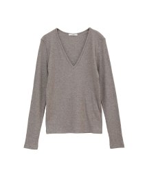 CLANE(クラネ)/V NECK COMPACT TOPS/GRAY