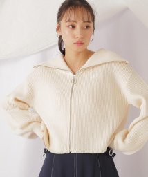 JILL by JILL STUART(ジル バイ ジル スチュアート)/◇ビックカラージップニットトップス/エクリュ1