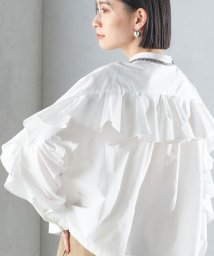 SHIPS WOMEN/〈手洗い可能〉近江晒 タイプライター ラッフル ブラウス 24SS ◇/505875365